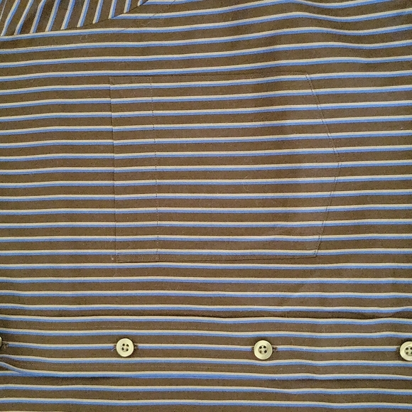 Men's Michael Kors long sleeve button down dress shirt brown blue medium 15.5 - Picture 3 of 4